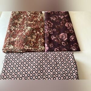 Quilting Sewing Crafts Fabrics Lot Floral Burgundy Green Black